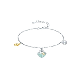 周六福S925银女缤纷海贝手链手串百搭时尚节日礼物送女友