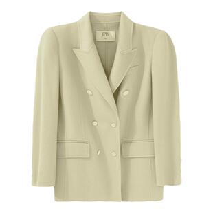 【商场同款】HPLY荷比俪冬季新款女戗驳领双面呢西装大衣外套