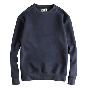 450G高克重加绒美式纯色圆领卫衣男 秋冬百搭青年紧密绒套头上衣