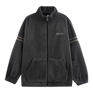 芬腾可安珊瑚绒睡衣男士加绒加厚男款拉链时尚个性潮流冬季家居服