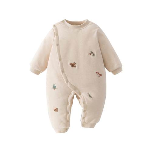 贝肽斯婴儿夹棉连体衣冬季加厚保暖新生儿衣服宝宝外出服冬装棉服