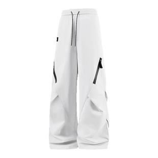 it :5cm/FIVECM白色软壳冲锋裤户外宽松工装裤男女冬加绒宽松长裤