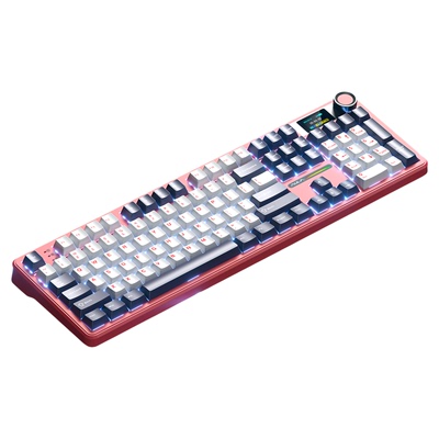 AULA狼蛛F108PRO机械键盘RGB电竞游戏办公用全配列无线三模客制化