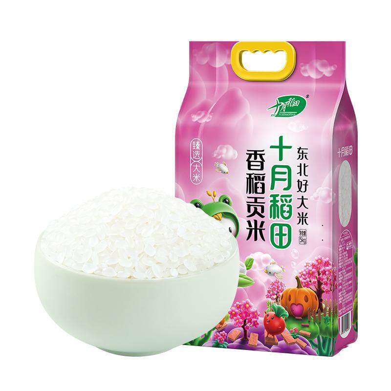 25年新米十月稻田香稻贡米5kg东北粳米饭团寿司紫菜包饭用米官方