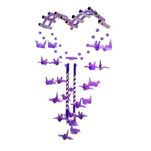 包邮仿水晶夜光彩色千纸鹤爱心风铃儿童金属挂饰门饰装饰生日礼物