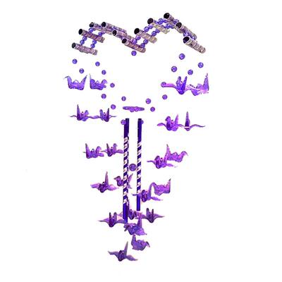 包邮仿水晶夜光千纸鹤爱心风铃