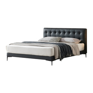 欧派纳境华夫格真皮床主卧现代简约储物意式极简小户型超薄床头床