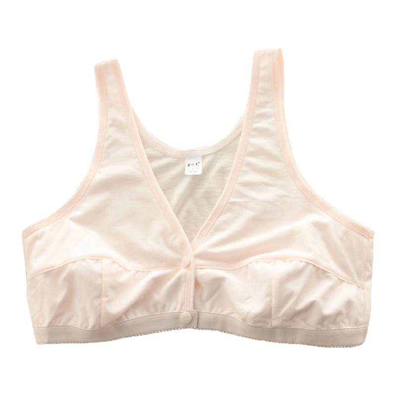 老奶奶哺乳内衣纯棉超薄无海绵宽肩带 大码前扣背心妈妈文胸睡眠
