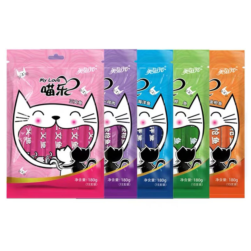 美滋元猫零食流质猫条小幼猫咪罐头成猫小鱼干妙鲜肉湿粮包15支装
