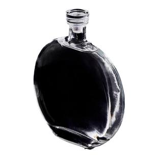 个性创意扁圆形玻璃酒瓶白酒瓶葡萄酒空瓶高端密封泡酒存酒专用