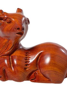 花梨木雕羊摆件实木工艺品可爱生肖羊吉祥物家居客厅装饰乔迁礼品