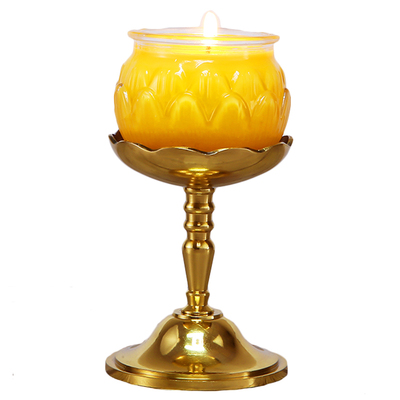 圆通烛台供佛家用纯铜酥油灯座