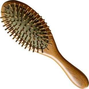 绿檀木梳按摩梳子头部经络无静电卷发气垫气囊梳家用长发面包