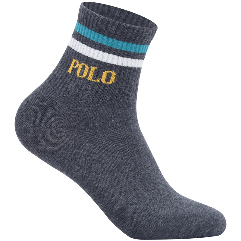 polo防臭男纯棉秋冬中筒袜礼盒装