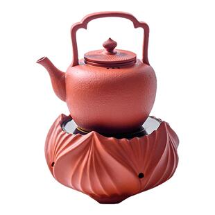 家用小型专用煮茶电陶炉原矿红泥可明火砂铫侧把提梁壶烧水壶陶壶