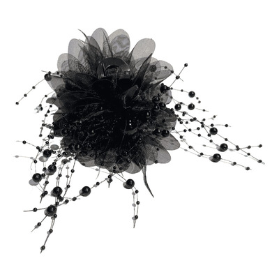 2026新款高级牡丹花流苏毛毛发夹后脑勺显发量鲨鱼头饰古风发箍