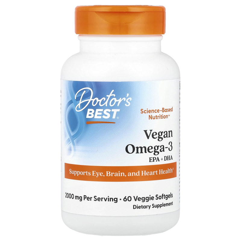 Doctor's Best,全素 Omega-3,EPA+DHA,60 粒素食软胶囊(每粒软