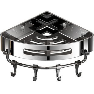 304不锈钢浴室置物架加大加厚免打孔卫生间转角三角架厕所三角篮