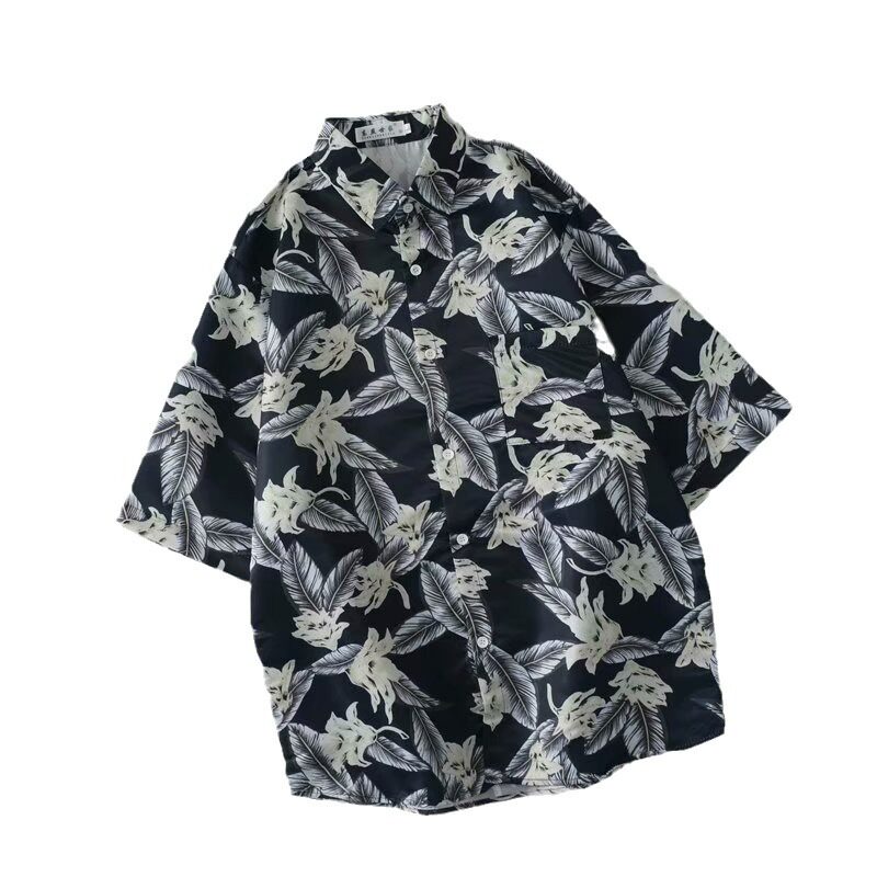 大学生港风灯芯绒工装宽松衬衫男