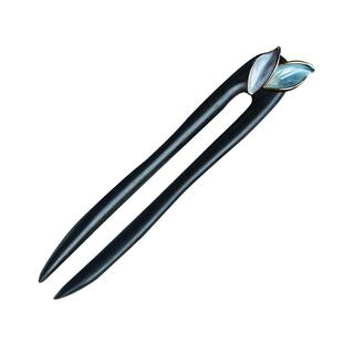 长款U型发簪15cm日常通勤黑檀木国风中式盘发簪子高级感小众发饰