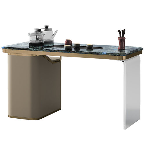 诚骏轻奢风大理石茶桌家用小茶台一体烧水壶亚克力阳台茶桌椅组合