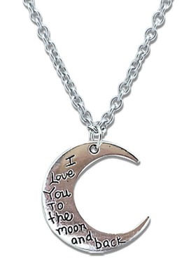 钛钢不掉色潮男吊坠网红月亮项链