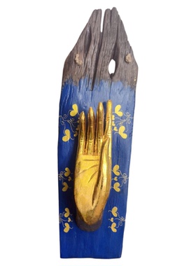 泰国手工摆件商务送礼墙饰泰式家居乔迁装饰金佛手柚木雕板壁挂