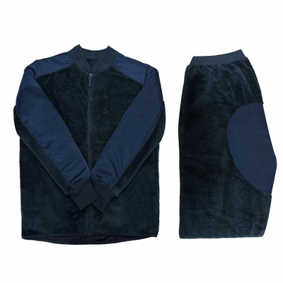 新款藏青色巡逻绒衣绒裤套装加厚