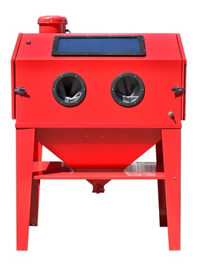 厂家立式除漆喷砂机450L SBC45封闭干式喷砂可安装手动吸尘器批发