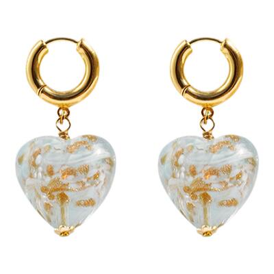 simplerituals手工琉璃爱心耳环