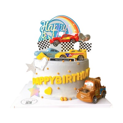 儿童小男孩周岁主题车子生日蛋糕