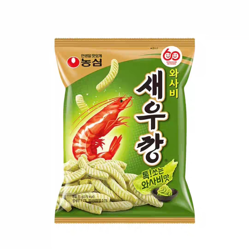 韩国进口农心青阳辣椒味芥末味虾条膨化食品休闲小吃零食70g