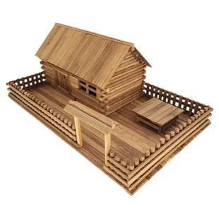 DIY创意手工制作农家木屋小院建筑模型庭院竹艺材料包学校作业