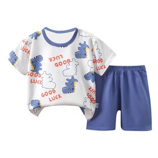 儿童短袖套装纯棉夏装2026新款男童女童短裤宝宝婴儿衣服韩版童装