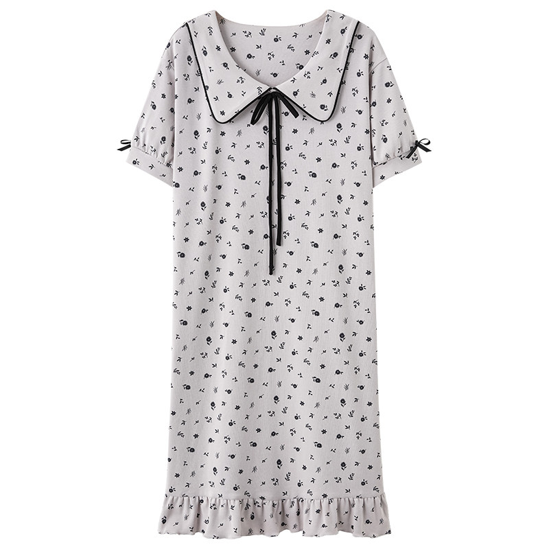 睡衣女士夏季中款睡裙家居服短袖