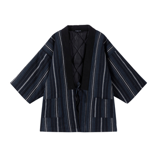 日式和风棉服夹棉冬季保暖棉衣日式传统男女情侣半缠羽织棉袄外套