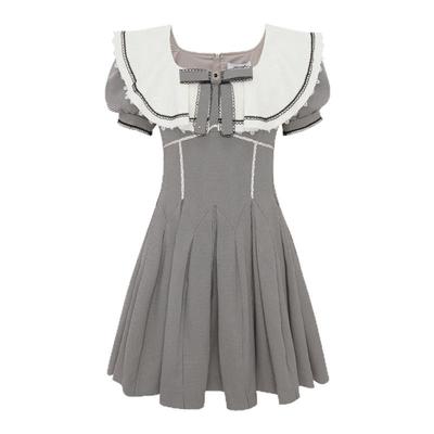 LULUALWAYS我爱露露秋季新款宫廷风优雅蝴蝶结别致连衣裙