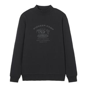 拓路者卡通字母印花半高领加绒卫衣男秋冬新款户外运动休闲套头衫