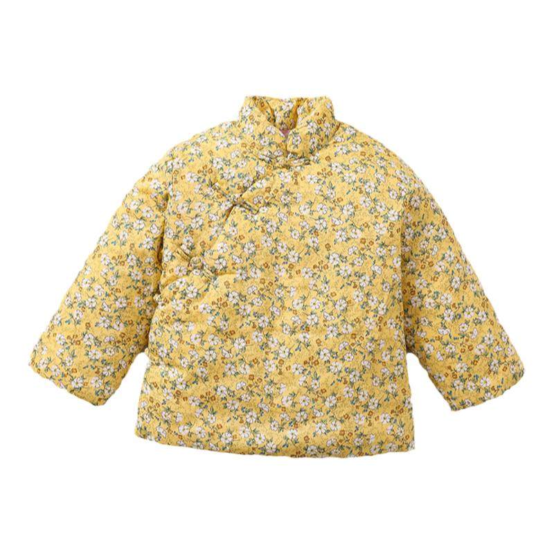 女宝宝加厚冬季棉花棉袄手工碎花