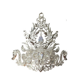 手工古风银色仙侠发冠套装保色铜汉服古典男女通用发饰宫廷王爷公