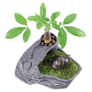 乌龟晒台爬台造景晒龟台晒背台躲避洞屋缸微景观高水位浮岛深水龟