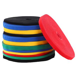 魔术贴背对背黑色45米整卷粘扣带理束线扎带勾毛同体背靠背魔术贴