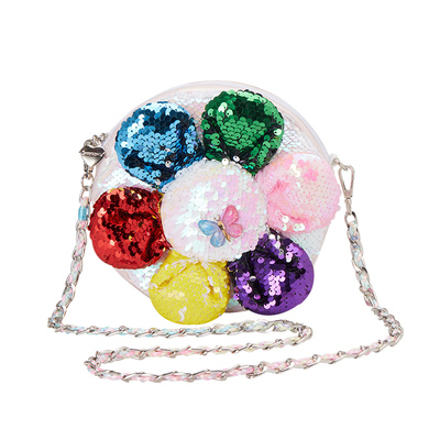 亮片独角兽花朵斜挎包包