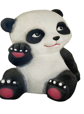 户外玻璃钢卡通运动熊猫雕塑幼儿园林景观售楼部草坪动物装饰摆件