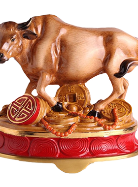 牛气冲天欧式风陶瓷桌面新年礼物