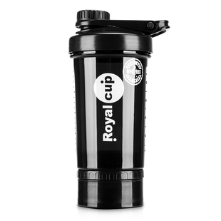 RoyalCup蛋白粉摇摇杯带粉盒健身房运动水杯防漏双层刻度搅拌杯