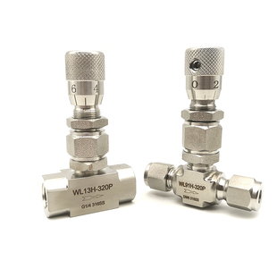 不锈钢卡套式微量调节阀计量微调阀角式刻度流量针型阀WL91H-320P