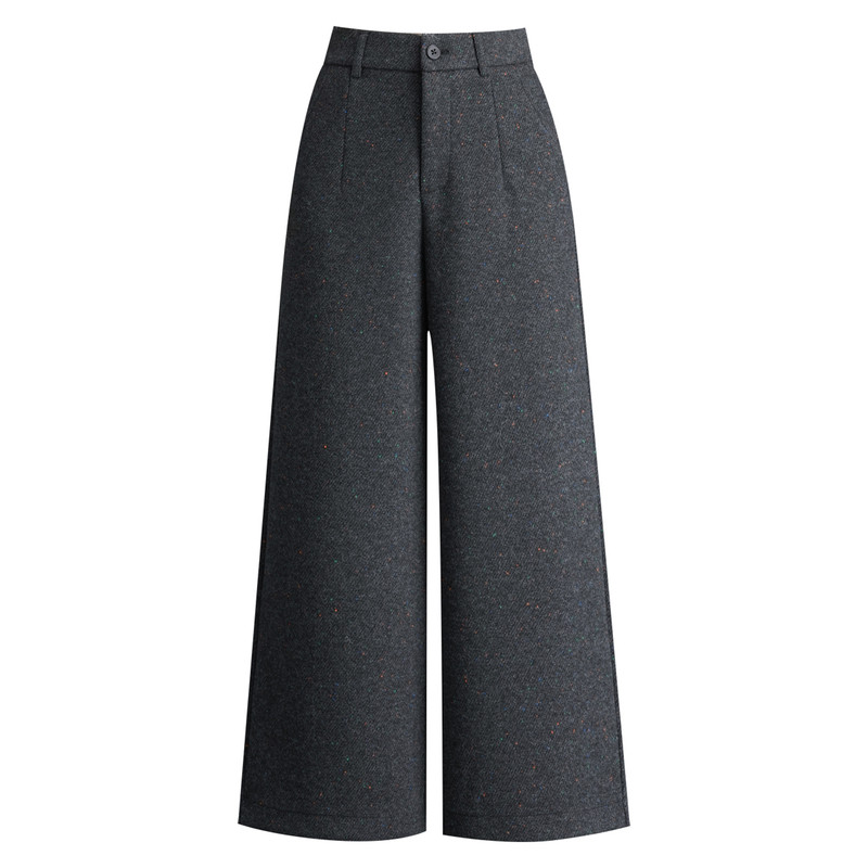 毛呢阔腿裤女秋冬2026新款八九分