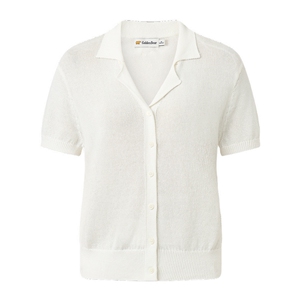 【夏季新品】GOLDEN BEAR/金熊2026女士古巴领和纸纱短袖针织开衫