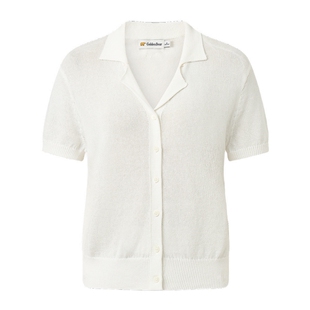 【夏季新品】GOLDEN BEAR/金熊2026女士古巴领和纸纱短袖针织开衫
